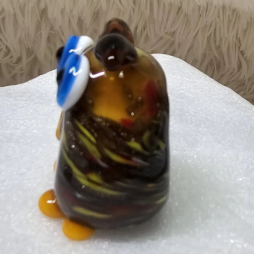 Pier 1 Imports Collectible Hand Blown Art Glass Owl Figurine 1.5 Inches
